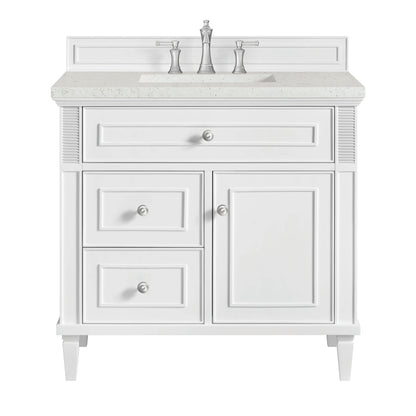 Lorelai 36" Single Vanity, Bright White w/ 3 CM Lime Delight Silestone Top
