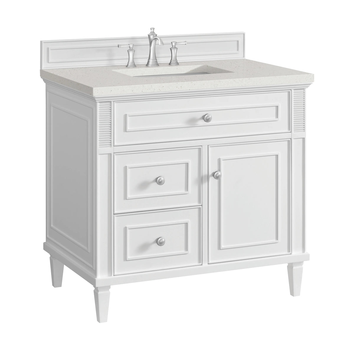 Lorelai 36" Single Vanity, Bright White w/ 3 CM Lime Delight Silestone Top, view 10