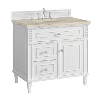 Lorelai 36" Single Vanity, Bright White, w/ 3 CM Tajnar Eclos Top, view 10