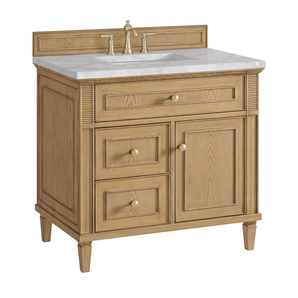 Lorelai 36" Single Vanity, Light Natural Oak w/ 3 CM Victorian Silver Silestone Top, view 10