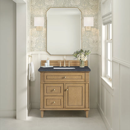 Lorelai 36" Single Vanity, Light Natural Oak w/ 3 CM Charcoal Soapstone Silestone Top, view 3