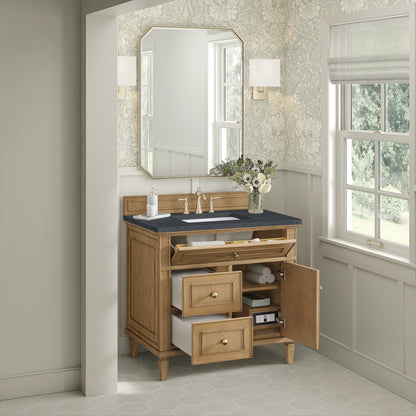 Lorelai 36" Single Vanity, Light Natural Oak w/ 3 CM Charcoal Soapstone Silestone Top, view 5