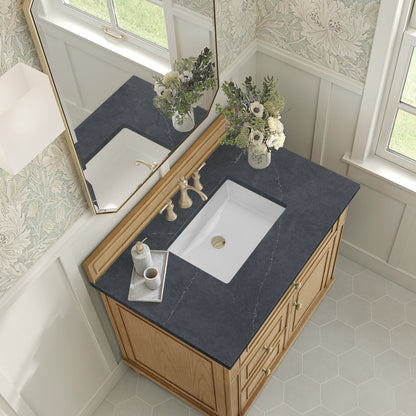 Lorelai 36" Single Vanity, Light Natural Oak w/ 3 CM Charcoal Soapstone Silestone Top, view 7