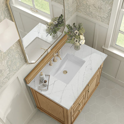 Lorelai 36" Single Vanity, Light Natural Oak w/ 3 CM Ethereal Noctis Silestone Top, view 7