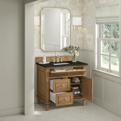Lorelai 36" Single Vanity, Light Natural Oak, w/ 3 CM Phantome Eclos Top, view 5