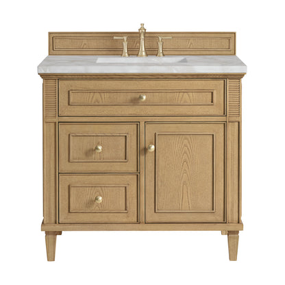Lorelai 36" Single Vanity, Light Natural Oak w/ 3 CM Victorian Silver Silestone Top