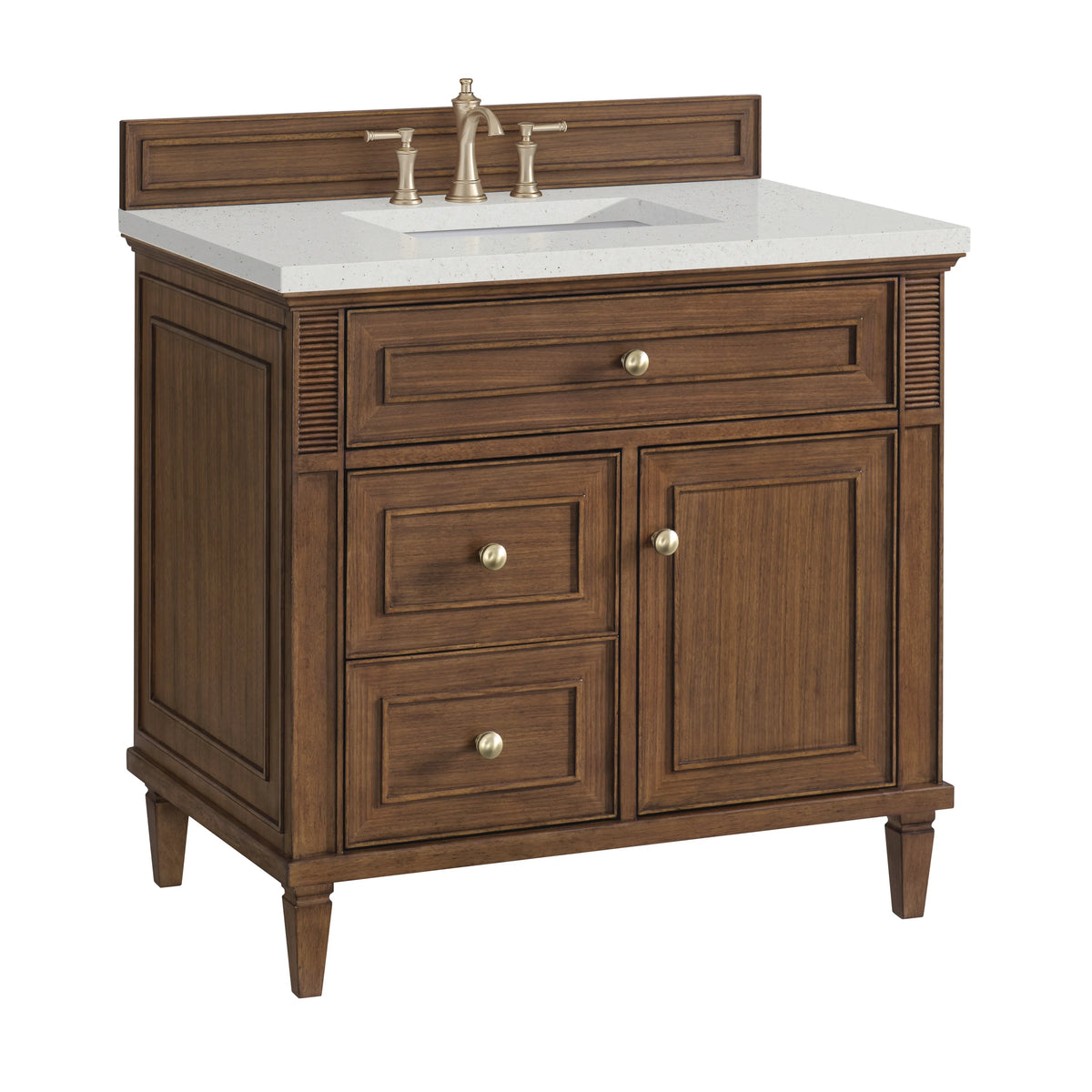 Lorelai 36" Single Vanity, Mid-Century Walnut w/ 3 CM Lime Delight Silestone Top, view 11