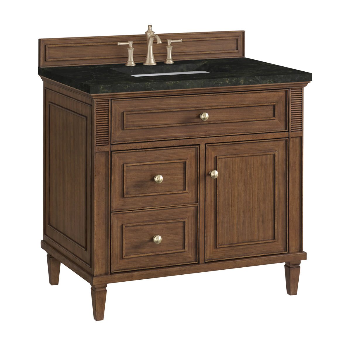 Lorelai 36" Single Vanity, Mid-Century Walnut, w/ 3 CM Phantome Eclos Top, view 11