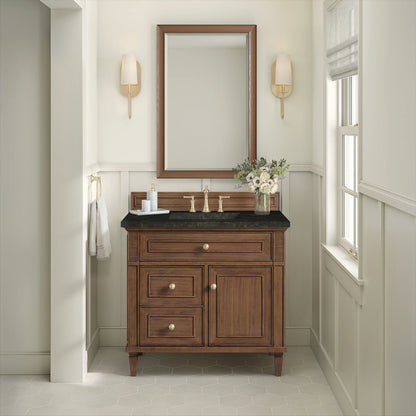 Lorelai 36" Single Vanity, Mid-Century Walnut, w/ 3 CM Phantome Eclos Top, view 4