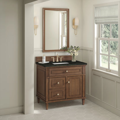 Lorelai 36" Single Vanity, Mid-Century Walnut, w/ 3 CM Phantome Eclos Top, view 5