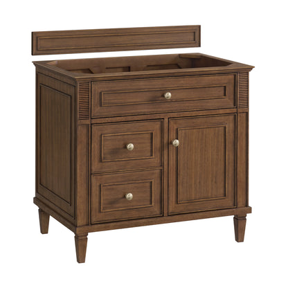 Lorelai 36" Single Vanity, Mid-Century Walnut, w/ 3 CM Tajnar Eclos Top, view 2