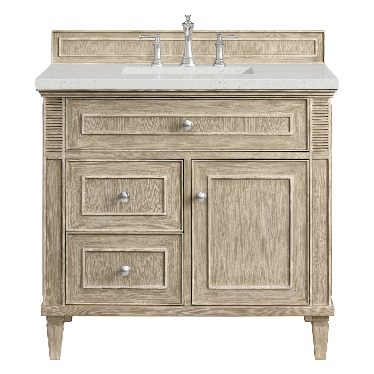 Lorelai 36" Single Vanity, Whitewashed Oak w/ 3 CM Lime Delight Silestone Top
