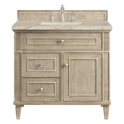 Lorelai 36" Single Vanity, Whitewashed Oak, w/ 3 CM Tajnar Eclos Top