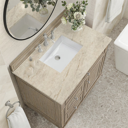 Lorelai 36" Single Vanity, Whitewashed Oak, w/ 3 CM Tajnar Eclos Top, view 7