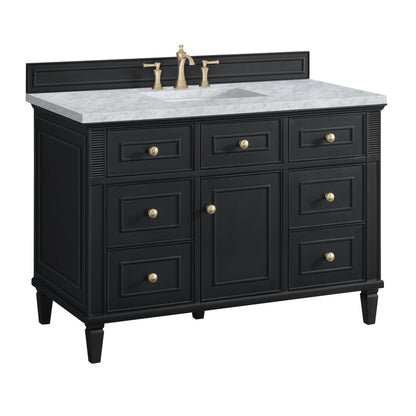 Lorelai 48" Single Vanity, Black Onyx w/ 3 CM Carrara White Marble Top, view 10