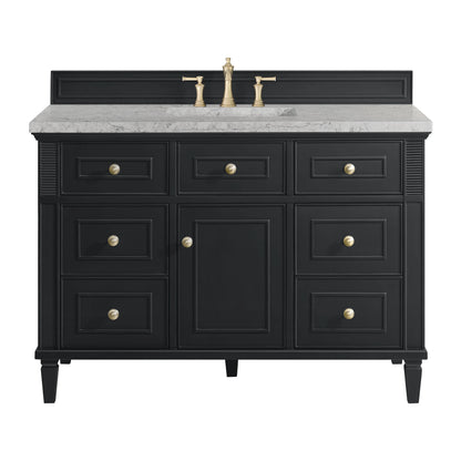 Lorelai 48" Single Vanity, Black Onyx w/ 3 CM Eternal Jasmine Pearl Silestone Top