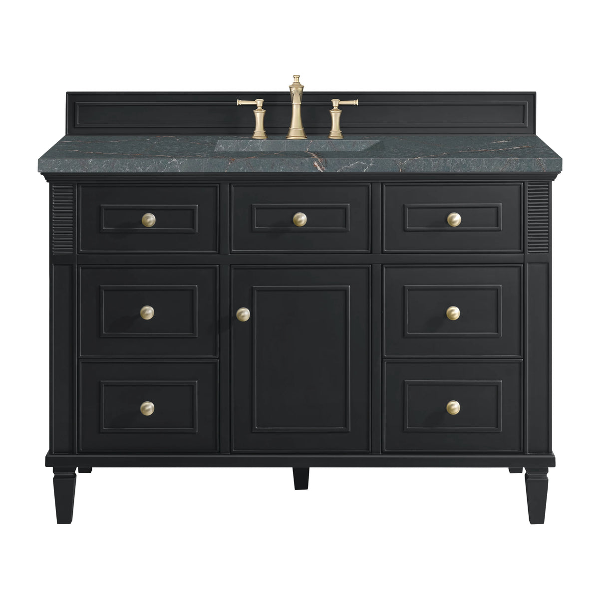 Lorelai 48" Single Vanity, Black Onyx w/ 3 CM Parisien Bleu Silestone Top