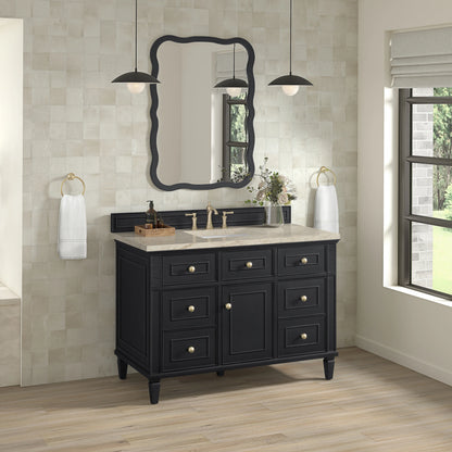 Lorelai 48" Single Vanity, Black Onyx, w/ 3 CM Tajnar Eclos Top, view 4