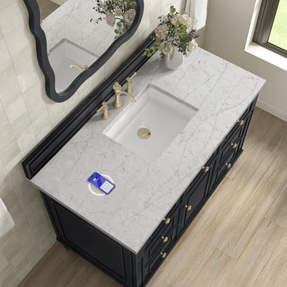 Lorelai 48" Single Vanity, Black Onyx w/ 3 CM Eternal Jasmine Pearl Silestone Top w/FreePower Wireless Charger, view 10