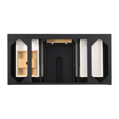 Lorelai 48" Single Vanity, Black Onyx w/ 3 CM Eternal Jasmine Pearl Silestone Top w/FreePower Wireless Charger, view 9