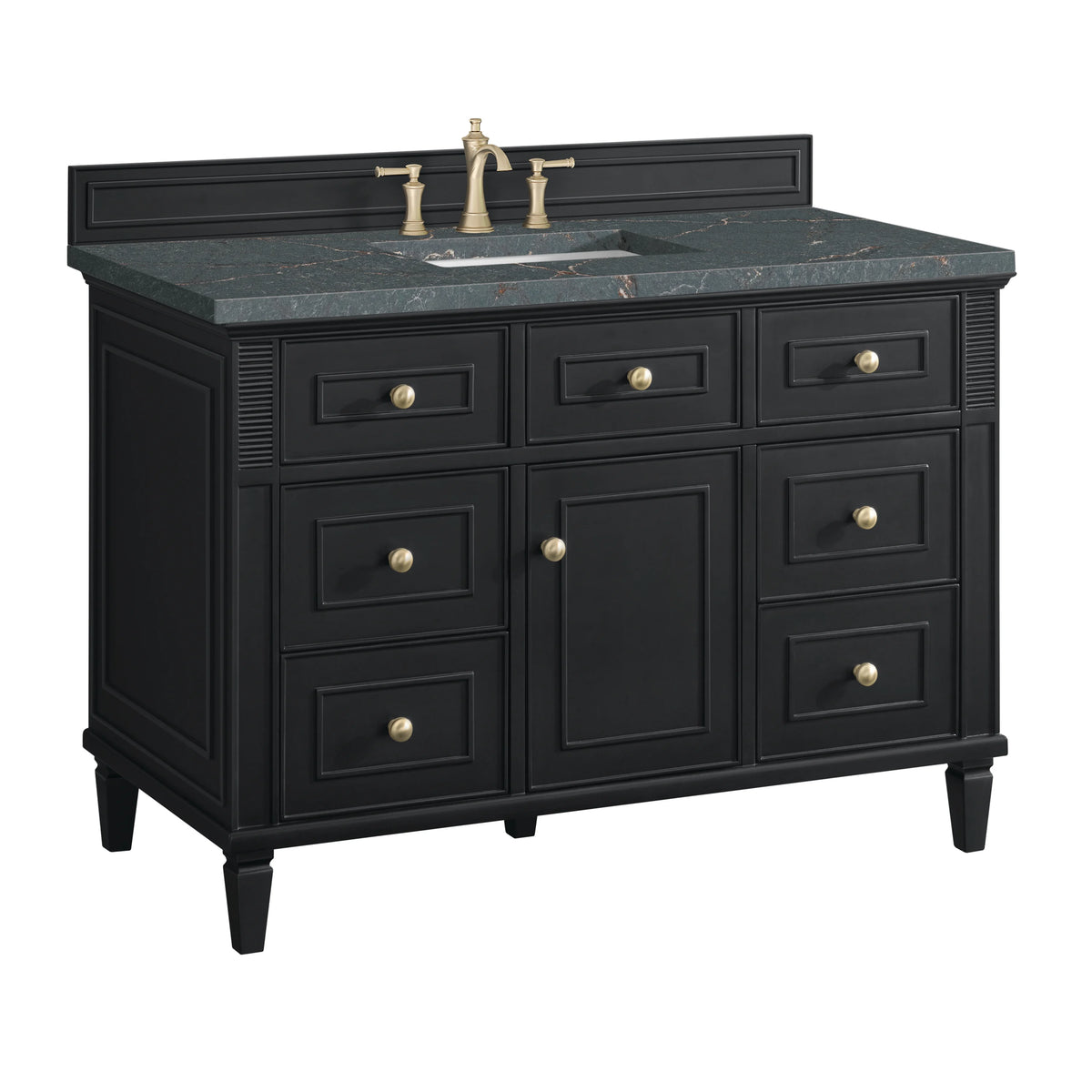 Lorelai 48" Single Vanity, Black Onyx w/ 3 CM Parisien Bleu Silestone Top w/FreePower Wireless Charger, view 13