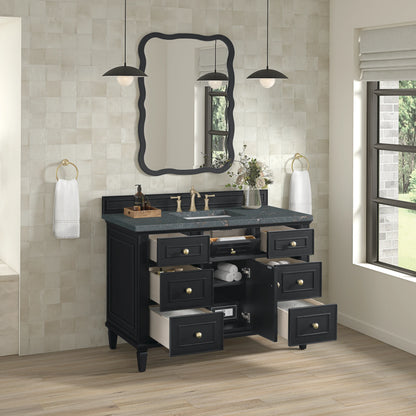 Lorelai 48" Single Vanity, Black Onyx w/ 3 CM Parisien Bleu Silestone Top w/FreePower Wireless Charger, view 8