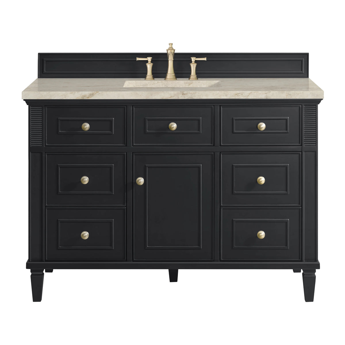 Lorelai 48" Single Vanity, Black Onyx, w/ 3 CM Tajnar Eclos Top w/FreePower Wireless Charger