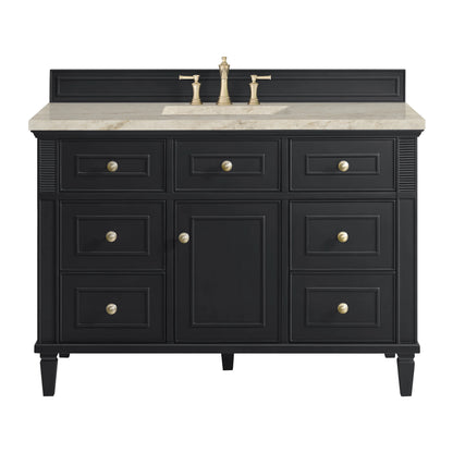 Lorelai 48" Single Vanity, Black Onyx, w/ 3 CM Tajnar Eclos Top w/FreePower Wireless Charger