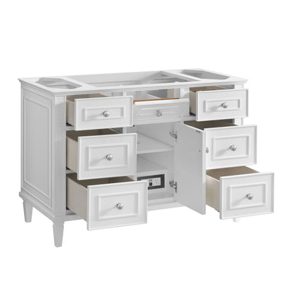 Lorelai 48" Single Vanity, Bright White w/ 3 CM Victorian Silver Silestone Top, view 9