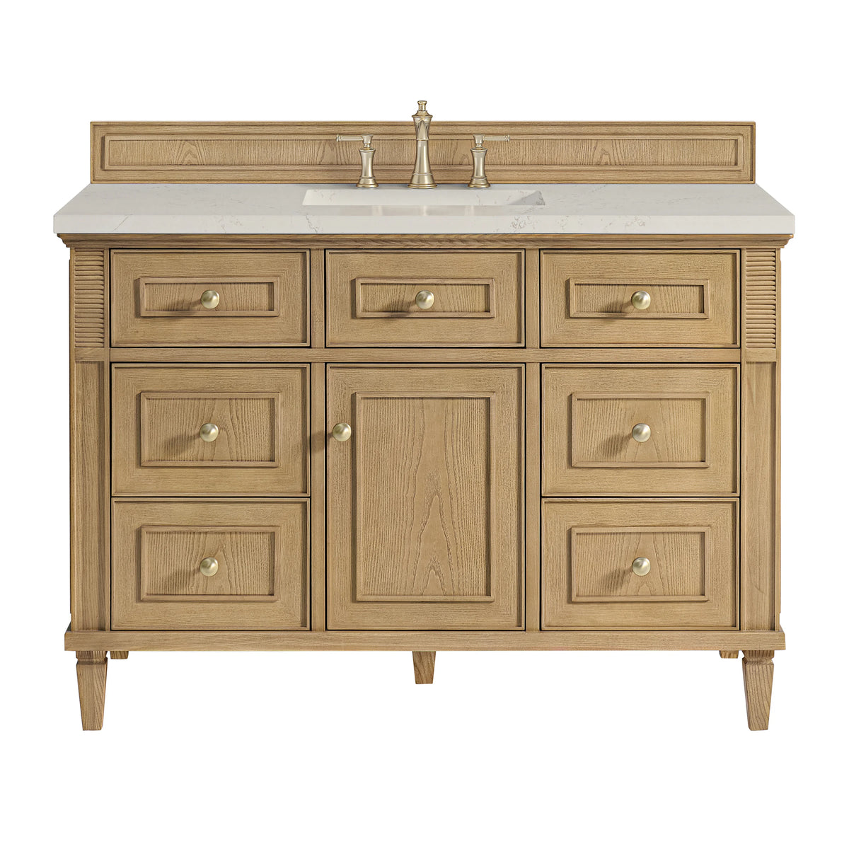 Lorelai 48" Single Vanity, Light Natural Oak, w/ 3 CM Siberian Silestone Top