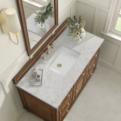 Lorelai 48" Single Vanity, Mid-Century Walnut w/ 3 CM Eternal Jasmine Pearl Silestone Top, view 8