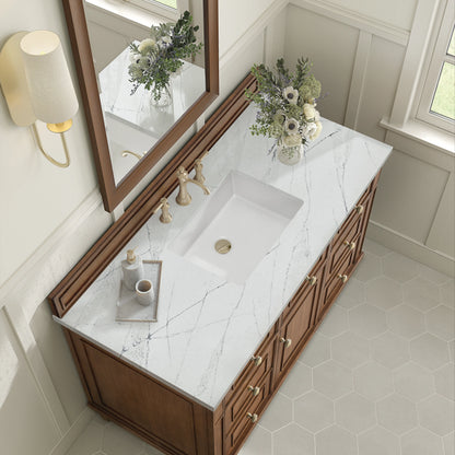 Lorelai 48" Single Vanity, Mid-Century Walnut w/ 3 CM Ethereal Noctis Silestone Top, view 8