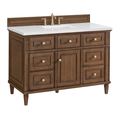 Lorelai 48" Single Vanity, Mid-Century Walnut w/ 3 CM White Zeus Silestone Top, view 13