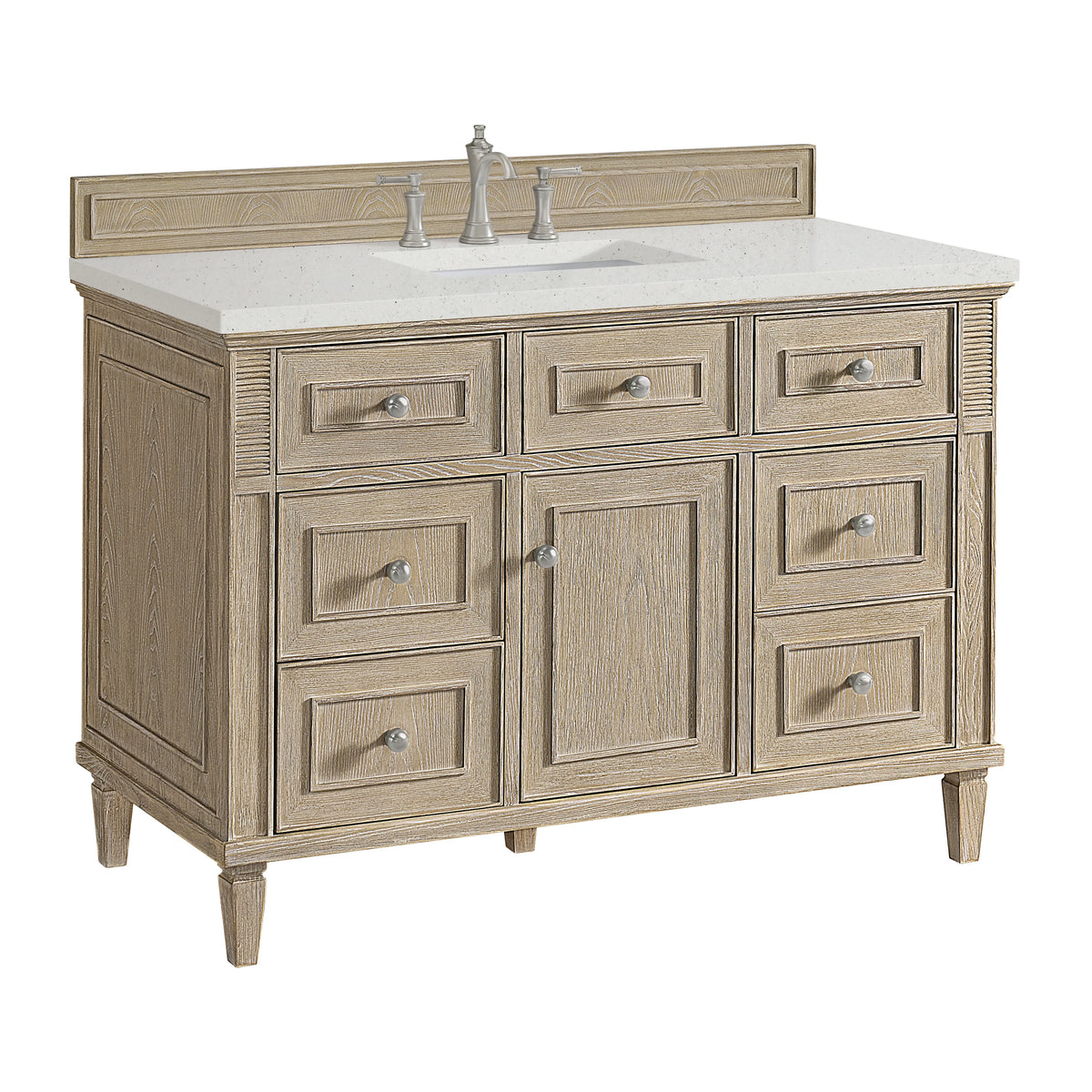 Lorelai 48" Single Vanity, Whitewashed Oak w/ 3 CM Lime Delight Silestone Top, view 10
