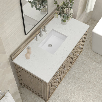 Lorelai 48" Single Vanity, Whitewashed Oak w/ 3 CM Lime Delight Silestone Top, view 7