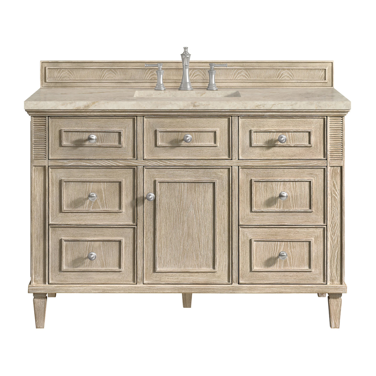 Lorelai 48" Single Vanity, Whitewashed Oak, w/ 3 CM Tajnar Eclos Top