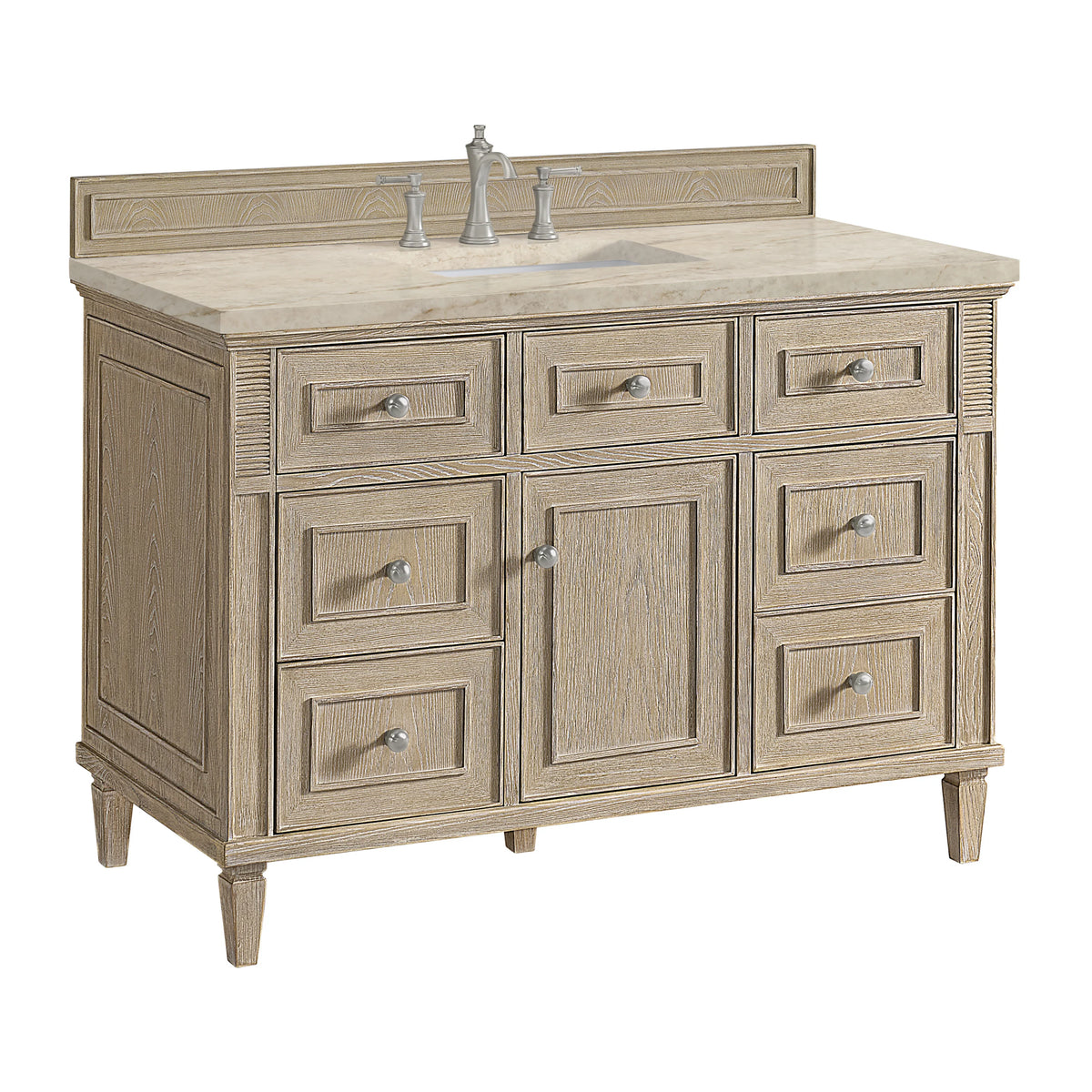 Lorelai 48" Single Vanity, Whitewashed Oak, w/ 3 CM Tajnar Eclos Top, view 10