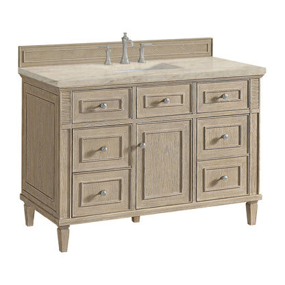 Lorelai 48" Single Vanity, Whitewashed Oak, w/ 3 CM Tajnar Eclos Top, view 10