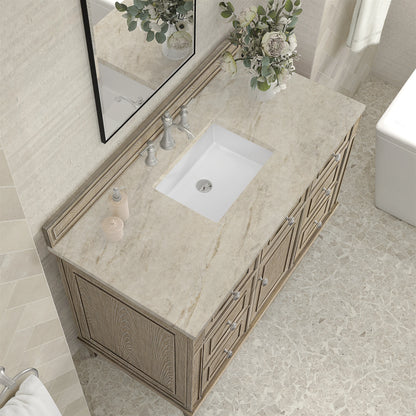 Lorelai 48" Single Vanity, Whitewashed Oak, w/ 3 CM Tajnar Eclos Top, view 7