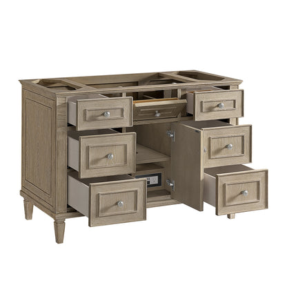 Lorelai 48" Single Vanity, Whitewashed Oak w/ 3 CM White Zeus Silestone Top, view 10