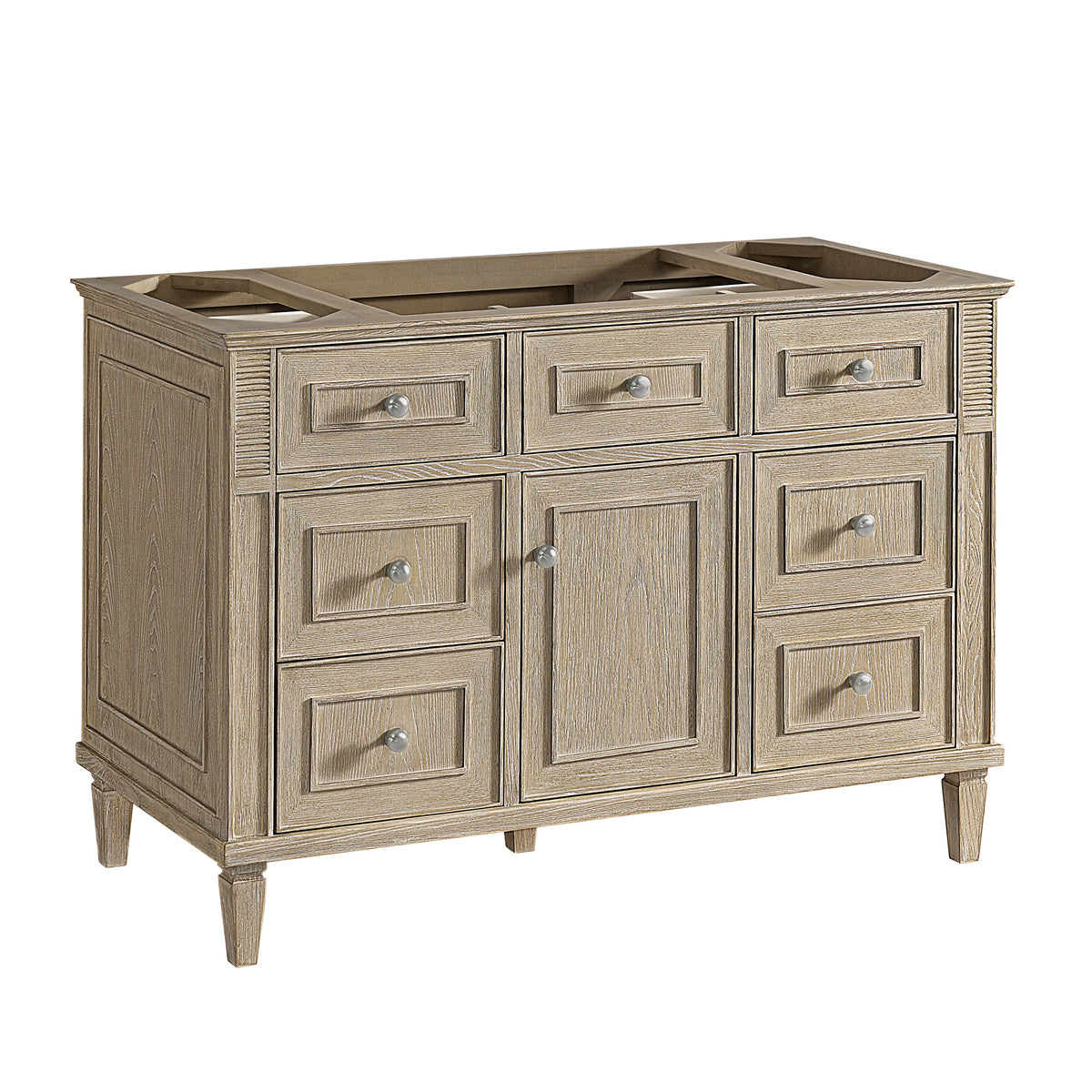 Lorelai 48" Single Vanity, Whitewashed Oak w/ 3 CM White Zeus Silestone Top, view 2