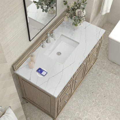 Lorelai 48" Single Vanity, Whitewashed Oak w/ 3 CM Ethereal Noctis Silestone Top w/FreePower Wireless Charger, view 10