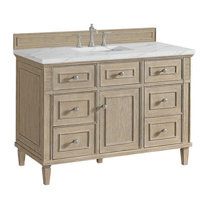 Lorelai 48" Single Vanity, Whitewashed Oak w/ 3 CM Ethereal Noctis Silestone Top w/FreePower Wireless Charger, view 13