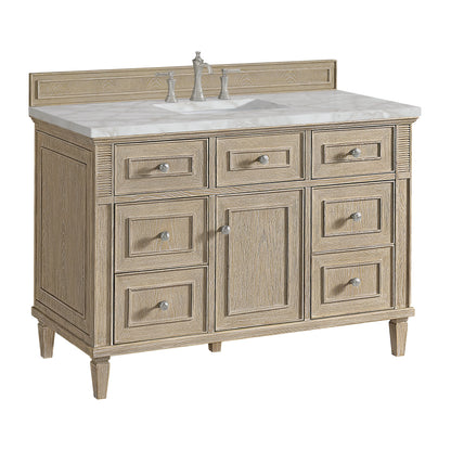 Lorelai 48" Single Vanity, Whitewashed Oak w/ 3 CM Victorian Silver Silestone Top w/FreePower Wireless Charger, view 13