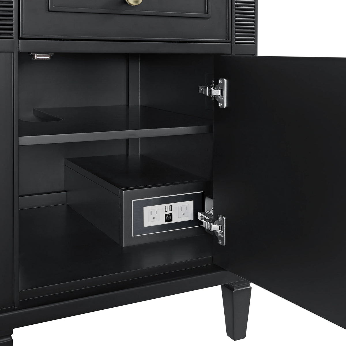 Lorelai 60" Double Vanity, Black Onyx w/ Single Hole 3 CM White Zeus Silestone Top & Backsplash, view 5