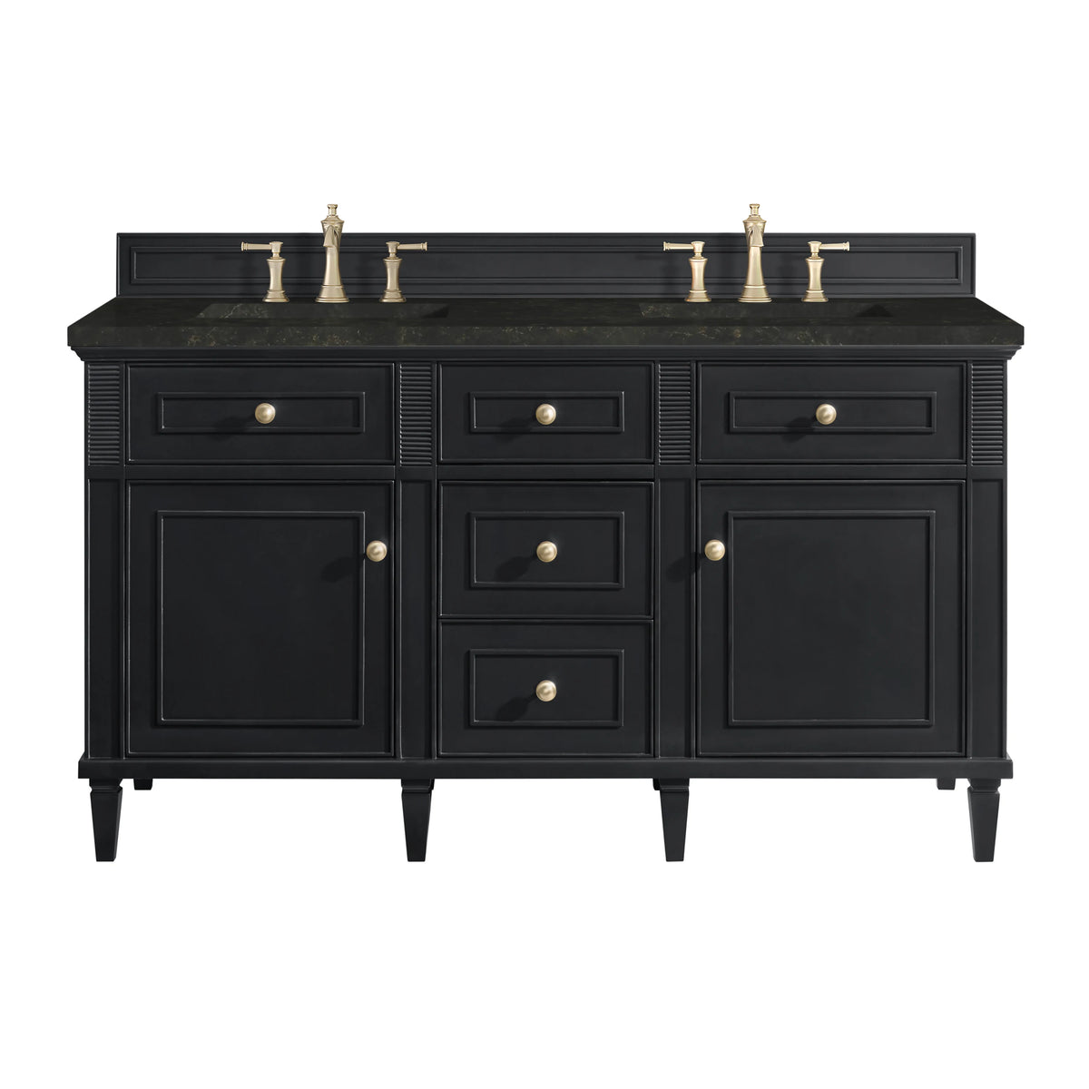 Lorelai 60" Double Vanity, Black Onyx, w/ 3 CM Phantome Eclos Top