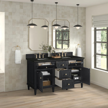 Lorelai 60" Double Vanity, Black Onyx, w/ 3 CM Phantome Eclos Top, view 5