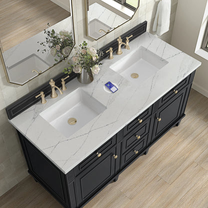 Lorelai 60" Double Vanity, Black Onyx w/ 3 CM Ethereal Noctis Silestone Top w/FreePower Wireless Charger, view 10