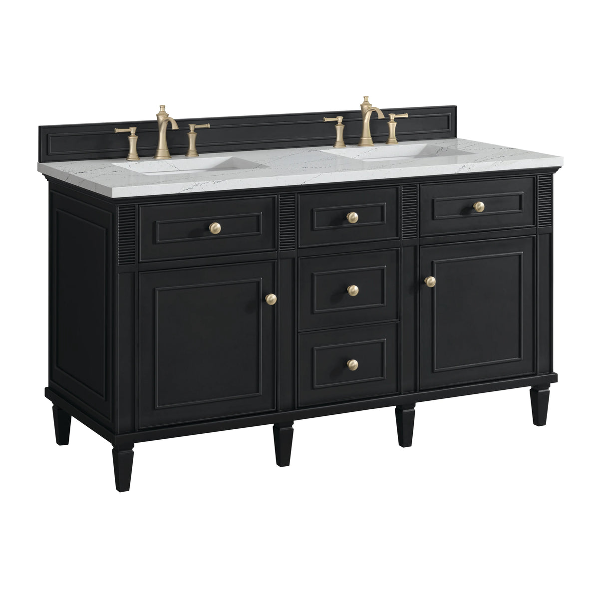 Lorelai 60" Double Vanity, Black Onyx w/ 3 CM Ethereal Noctis Silestone Top w/FreePower Wireless Charger, view 13