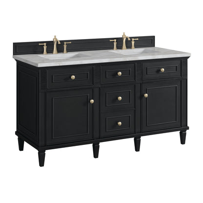 Lorelai 60" Double Vanity, Black Onyx w/ 3 CM Victorian Silver Silestone Top w/FreePower Wireless Charger, view 13